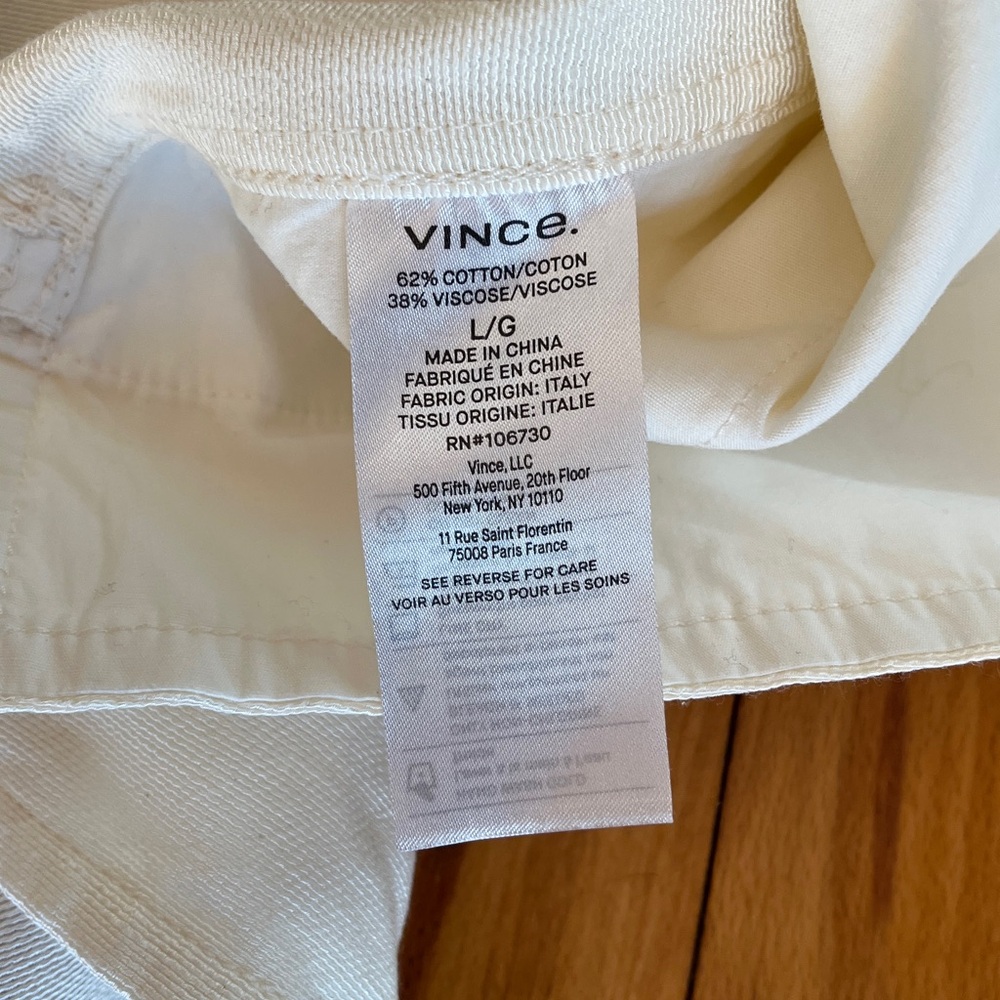 VINCE textured shacket shirt jacket in bone Size Large - Picture 5 of 6